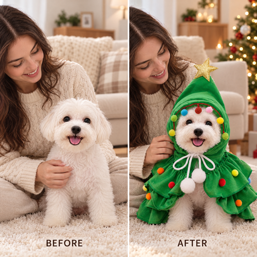 Christmas Tree Pet Cape