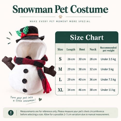 Snowman Pet Costume