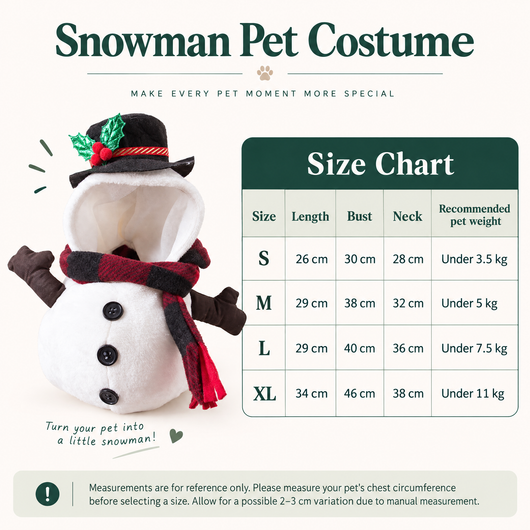 Snowman Pet Costume